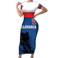 Custom Slovakia Hockey Short Sleeve Bodycon Dress Go Nasi Chlapci