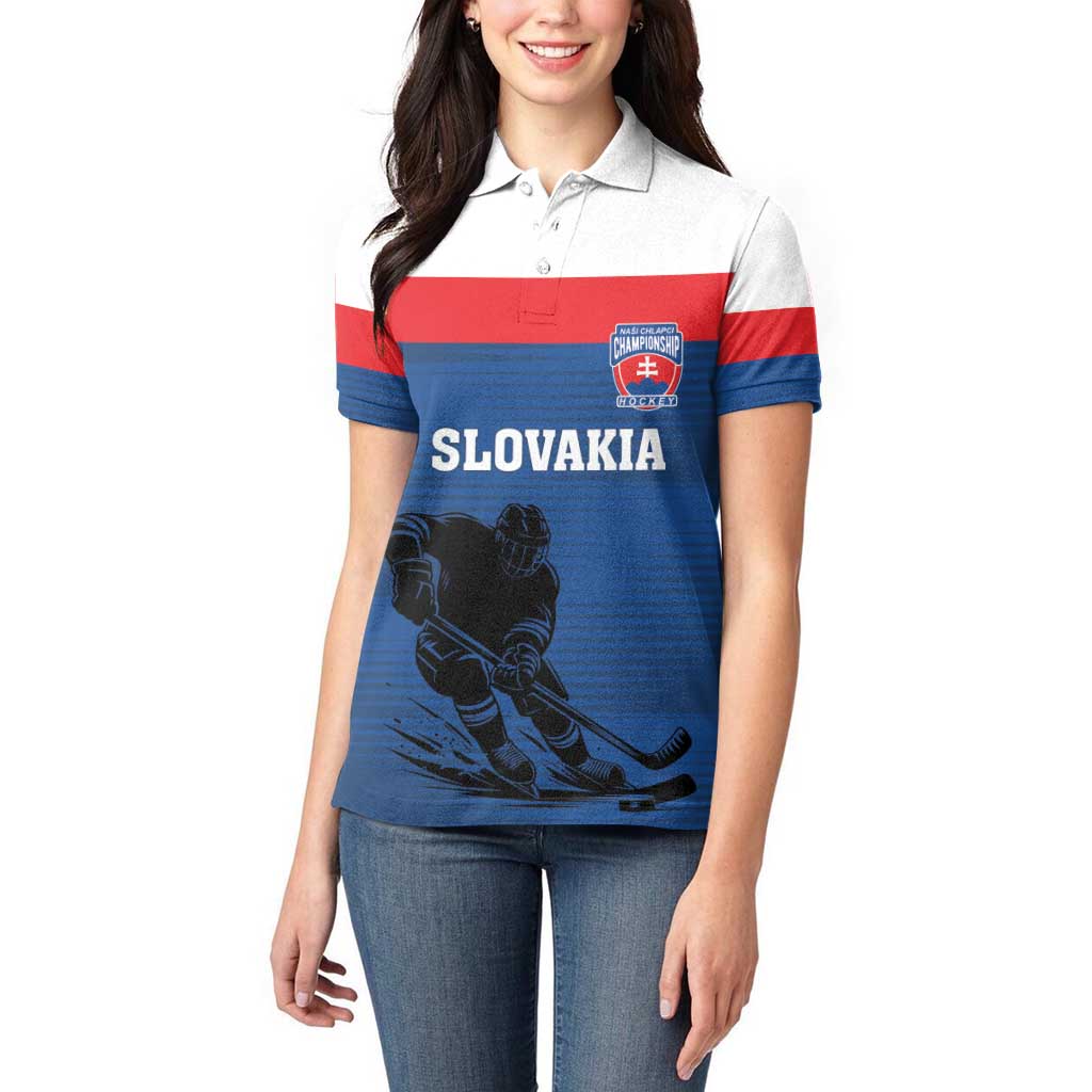 Custom Slovakia Hockey Women Polo Shirt Go Nasi Chlapci