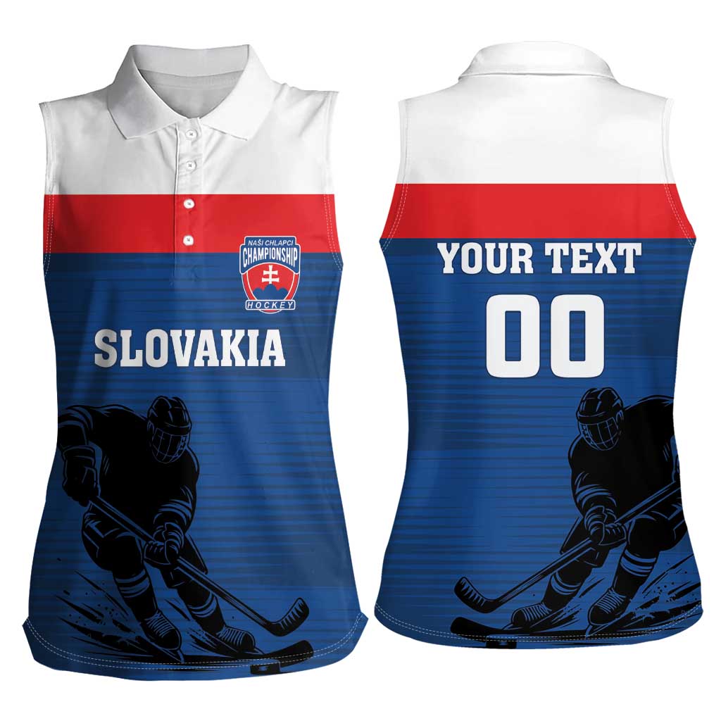 Custom Slovakia Hockey Women Sleeveless Polo Shirt Go Nasi Chlapci