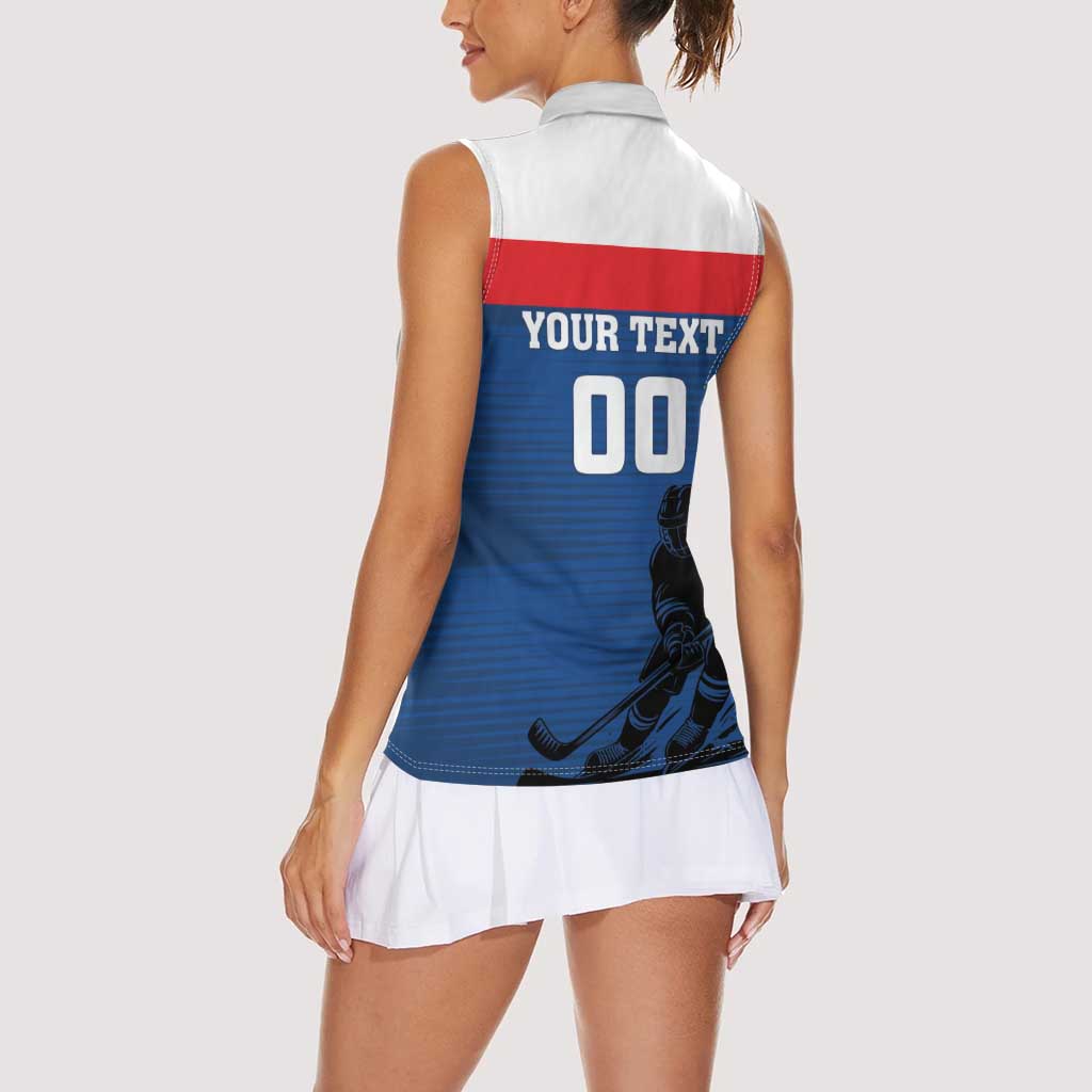 Custom Slovakia Hockey Women Sleeveless Polo Shirt Go Nasi Chlapci