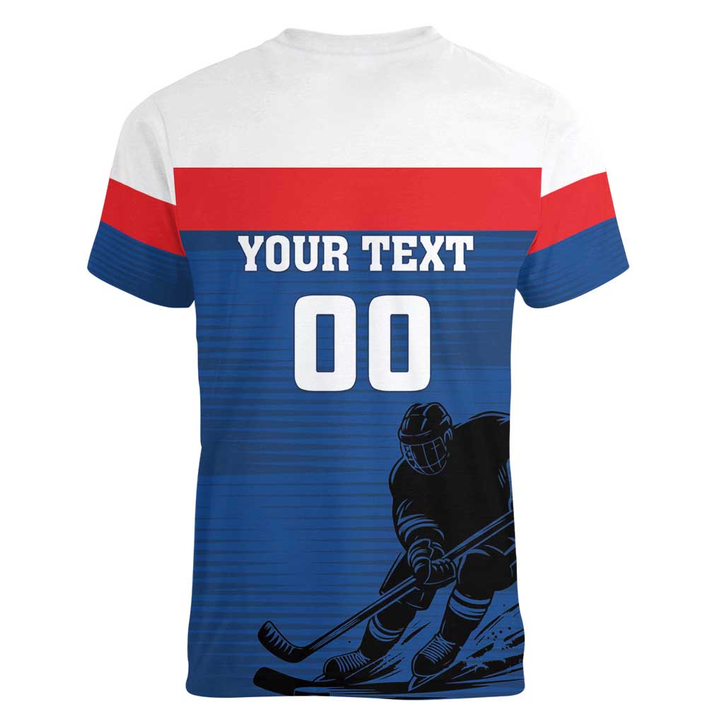 Custom Slovakia Hockey Women V-Neck T-Shirt Go Nasi Chlapci