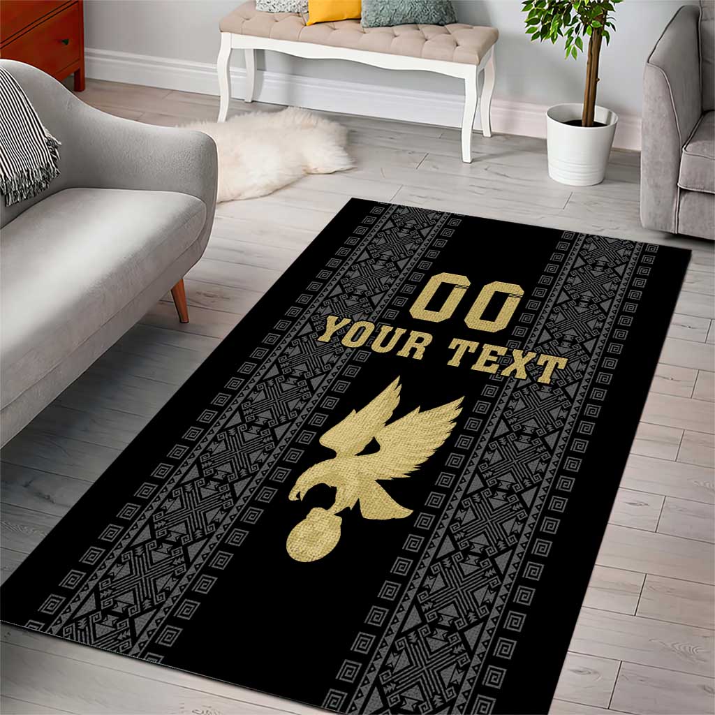 Custom Mexico Football Area Rug El Tri Aztec Pattern Back Version