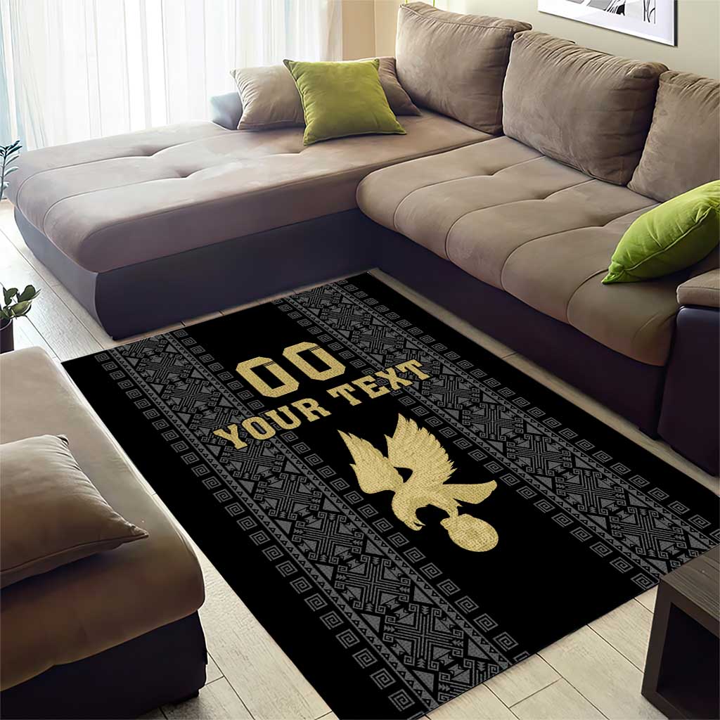 Custom Mexico Football Area Rug El Tri Aztec Pattern Back Version