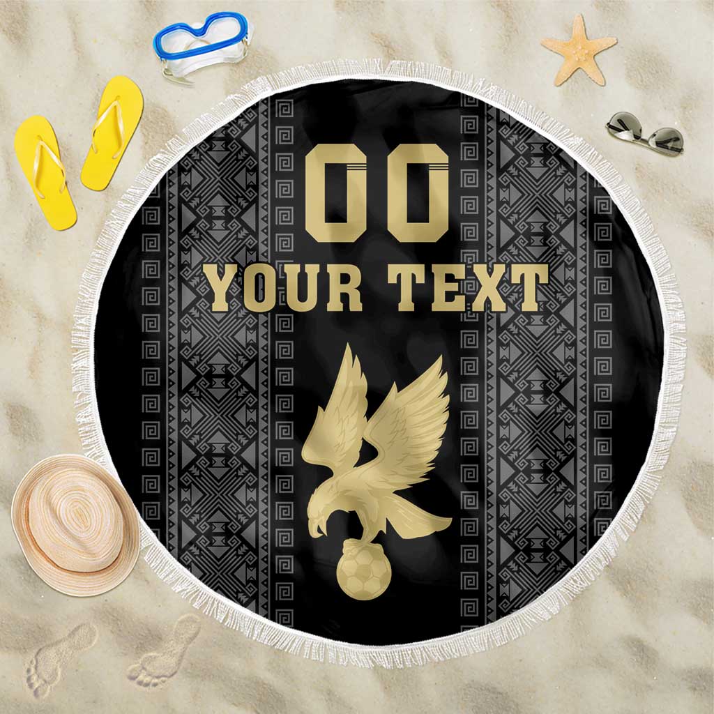 Custom Mexico Football Beach Blanket El Tri Aztec Pattern Back Version