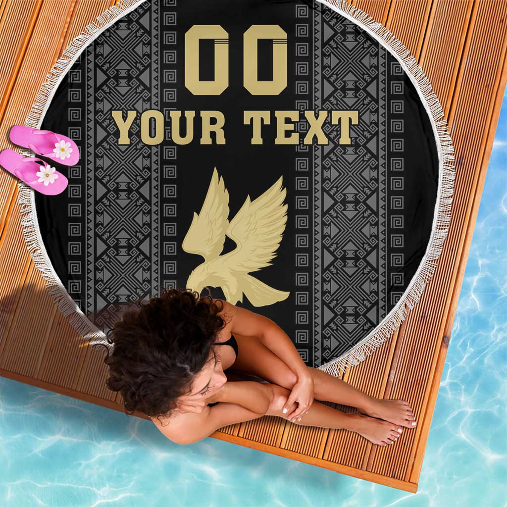 Custom Mexico Football Beach Blanket El Tri Aztec Pattern Back Version