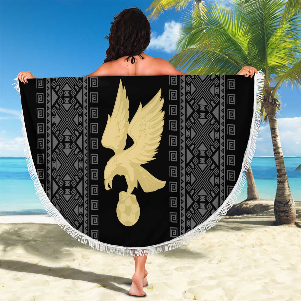 Custom Mexico Football Beach Blanket El Tri Aztec Pattern Back Version