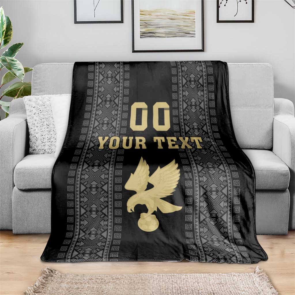 Custom Mexico Football Blanket El Tri Aztec Pattern Back Version