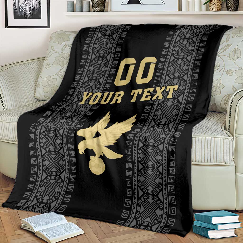 Custom Mexico Football Blanket El Tri Aztec Pattern Back Version