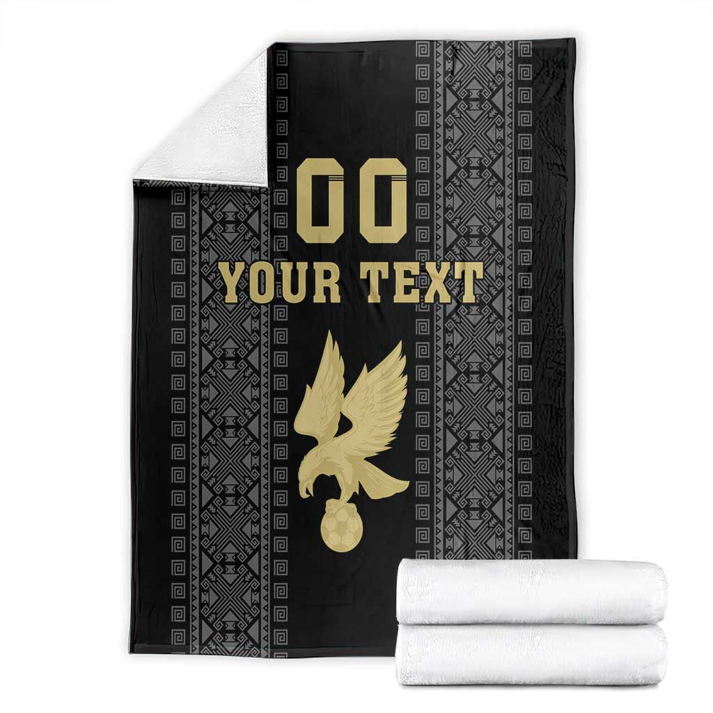 Custom Mexico Football Blanket El Tri Aztec Pattern Back Version