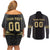 Custom Mexico Football Couples Matching Off Shoulder Short Dress and Long Sleeve Button Shirt El Tri Aztec Pattern Back Version