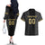 Custom Mexico Football Couples Matching Off The Shoulder Long Sleeve Dress and Hawaiian Shirt El Tri Aztec Pattern Back Version