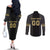 Custom Mexico Football Couples Matching Off The Shoulder Long Sleeve Dress and Long Sleeve Button Shirt El Tri Aztec Pattern Back Version