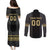 Custom Mexico Football Couples Matching Puletasi and Long Sleeve Button Shirt El Tri Aztec Pattern Back Version