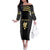 Custom Mexico Football Family Matching Off The Shoulder Long Sleeve Dress and Hawaiian Shirt El Tri Aztec Pattern Back Version