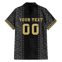 Custom Mexico Football Family Matching Off Shoulder Maxi Dress and Hawaiian Shirt El Tri Aztec Pattern Back Version