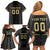 Custom Mexico Football Family Matching Off Shoulder Short Dress and Hawaiian Shirt El Tri Aztec Pattern Back Version