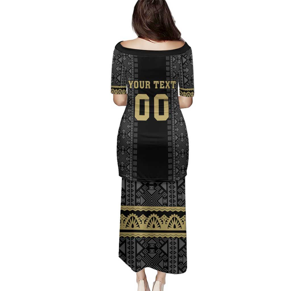 Custom Mexico Football Family Matching Puletasi and Hawaiian Shirt El Tri Aztec Pattern Back Version