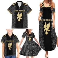 Custom Mexico Football Family Matching Summer Maxi Dress and Hawaiian Shirt El Tri Aztec Pattern Back Version