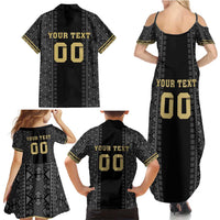 Custom Mexico Football Family Matching Summer Maxi Dress and Hawaiian Shirt El Tri Aztec Pattern Back Version