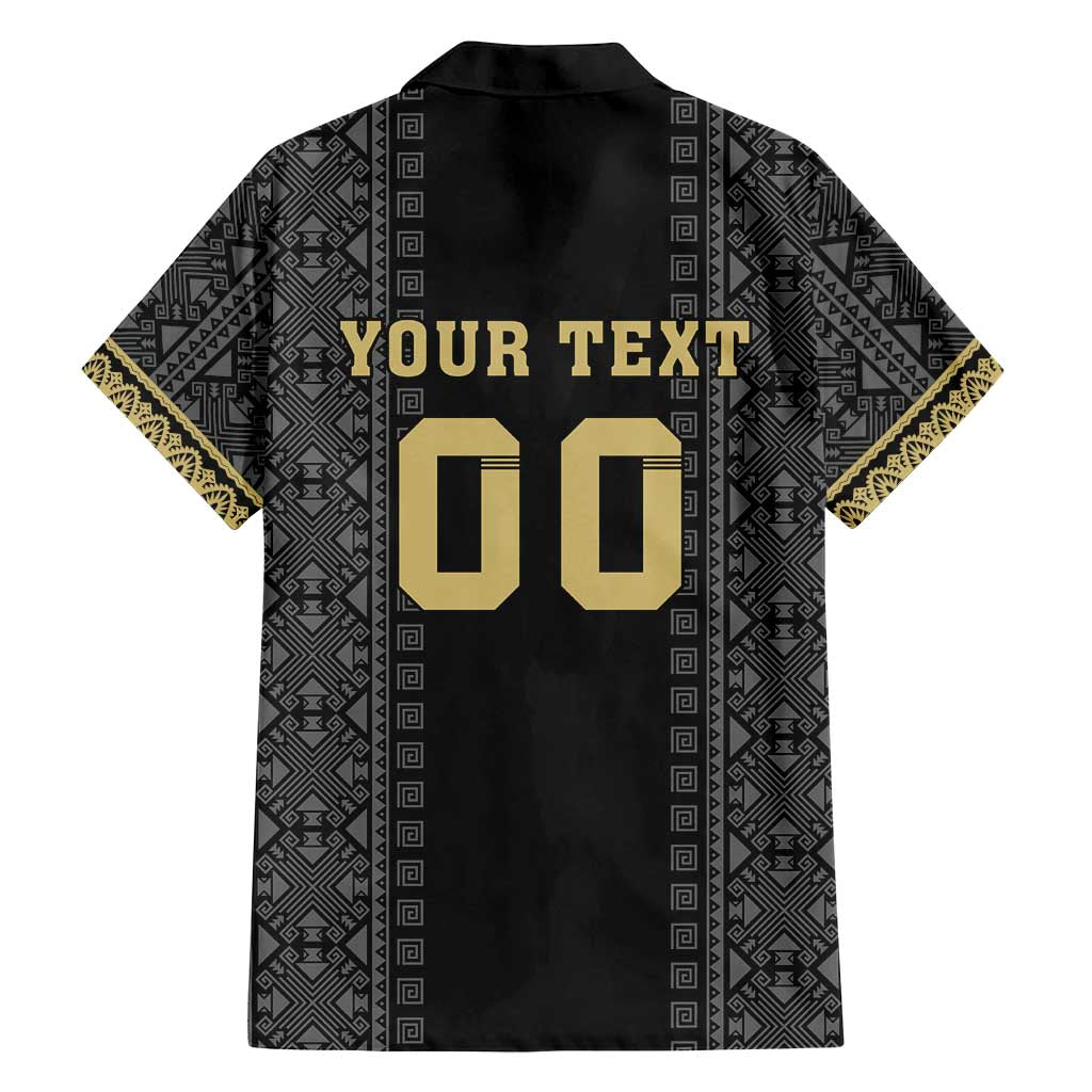 Custom Mexico Football Family Matching Tank Maxi Dress and Hawaiian Shirt El Tri Aztec Pattern Back Version