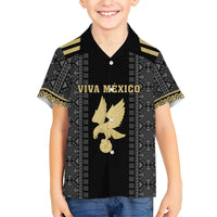 Custom Mexico Football Hawaiian Shirt El Tri Aztec Pattern Back Version