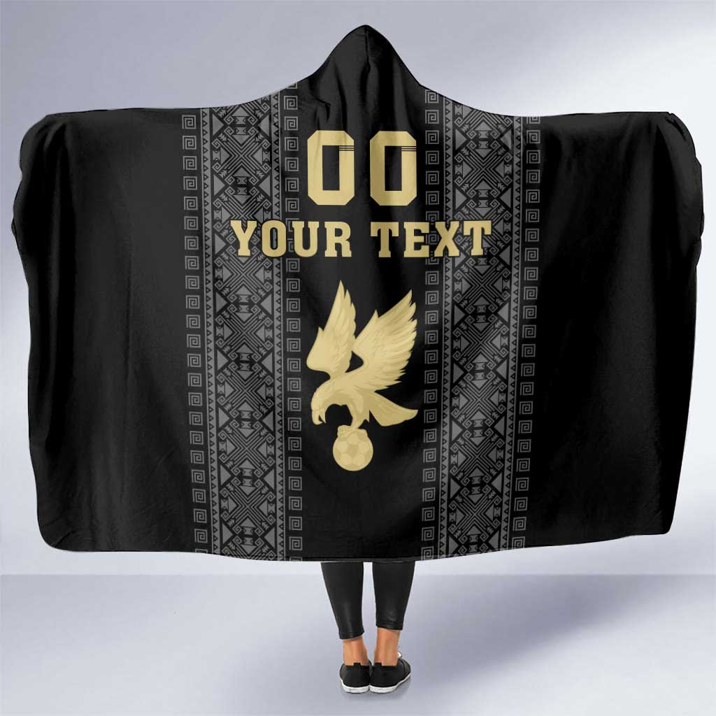 Custom Mexico Football Hooded Blanket El Tri Aztec Pattern Back Version