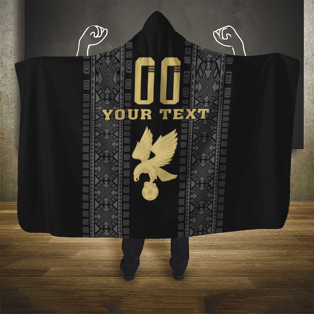 Custom Mexico Football Hooded Blanket El Tri Aztec Pattern Back Version