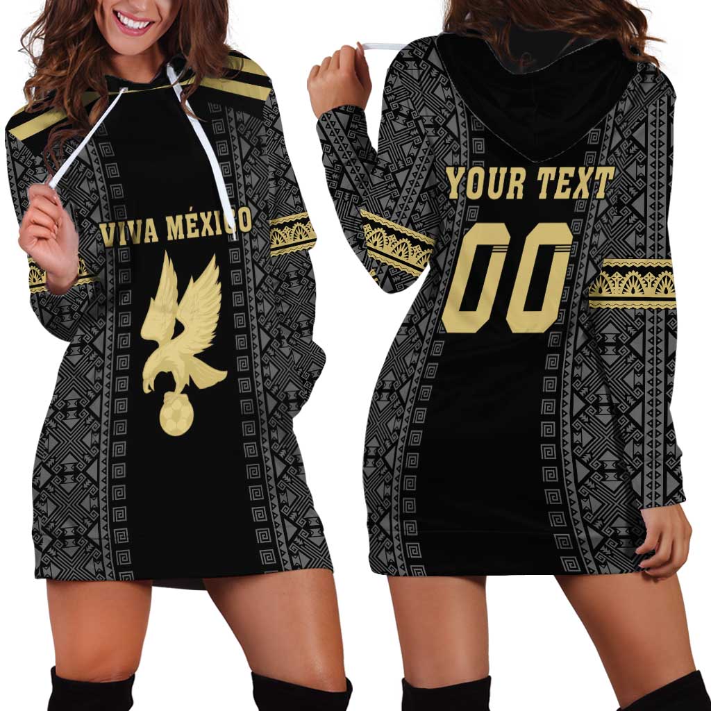 Custom Mexico Football Hoodie Dress El Tri Aztec Pattern Back Version