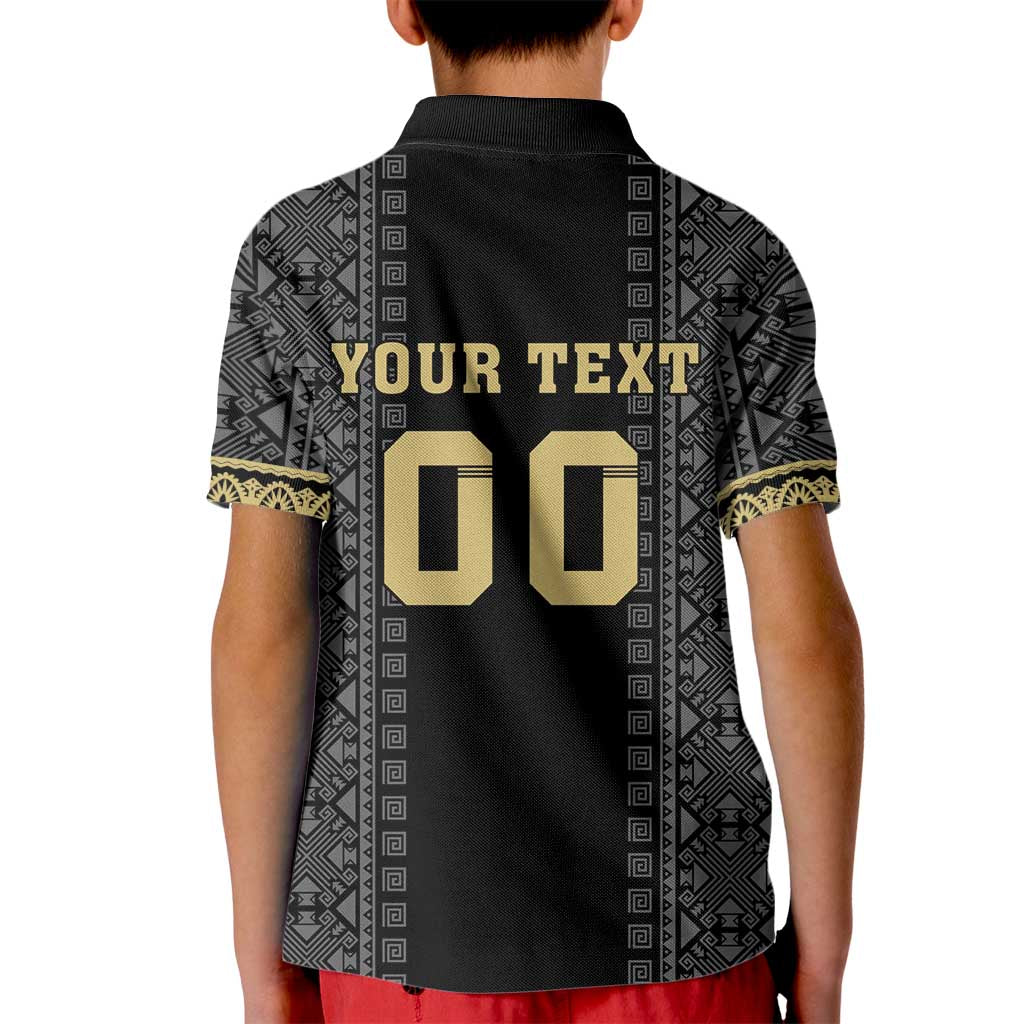 Custom Mexico Football Kid Polo Shirt El Tri Aztec Pattern Back Version