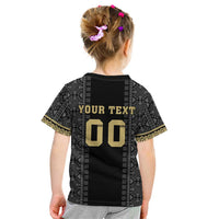 Custom Mexico Football Kid T Shirt El Tri Aztec Pattern Back Version