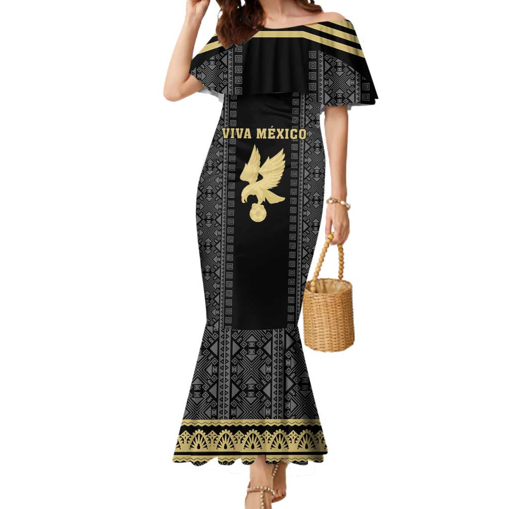 Custom Mexico Football Mermaid Dress El Tri Aztec Pattern Back Version
