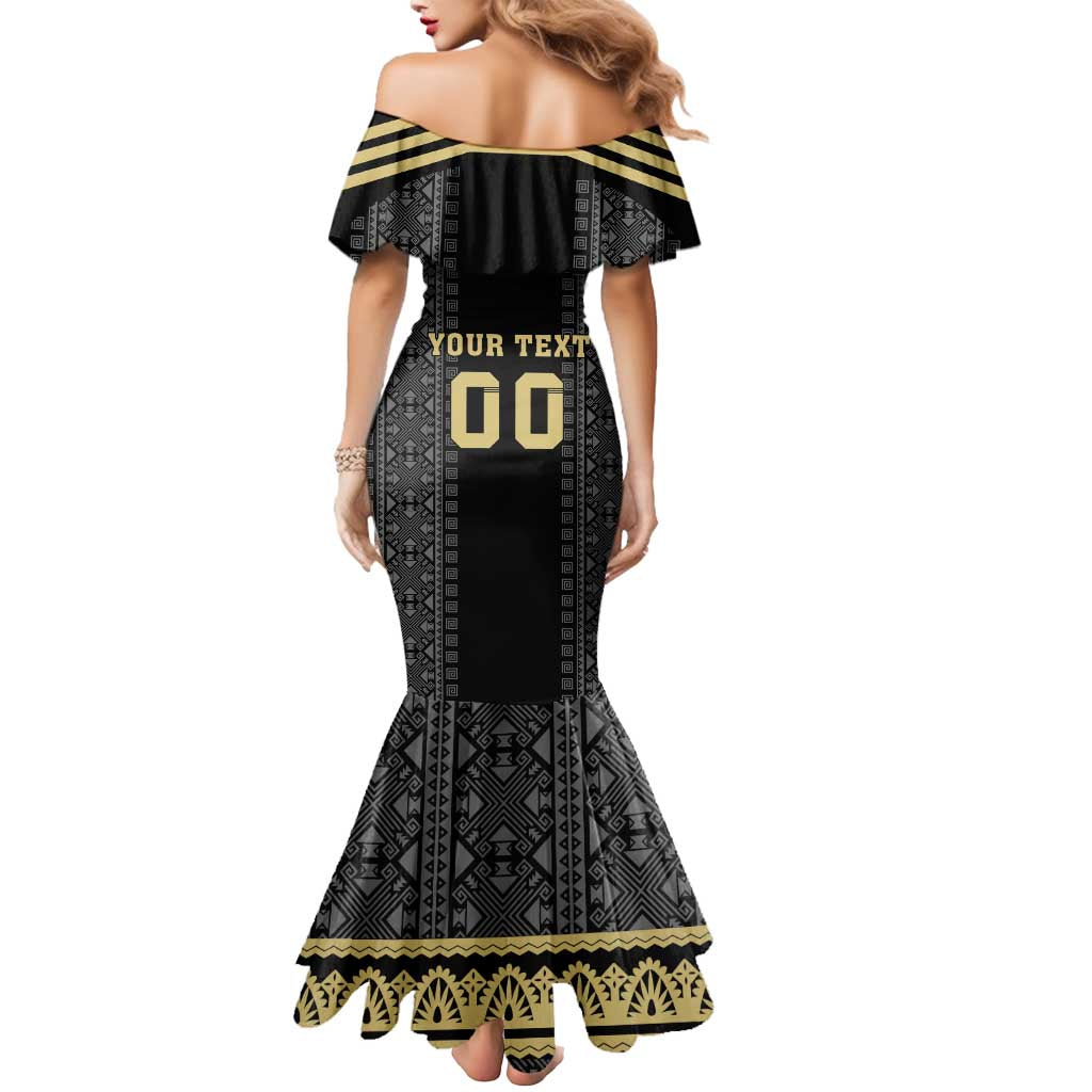 Custom Mexico Football Mermaid Dress El Tri Aztec Pattern Back Version