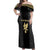Custom Mexico Football Off Shoulder Maxi Dress El Tri Aztec Pattern Back Version