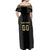Custom Mexico Football Off Shoulder Maxi Dress El Tri Aztec Pattern Back Version