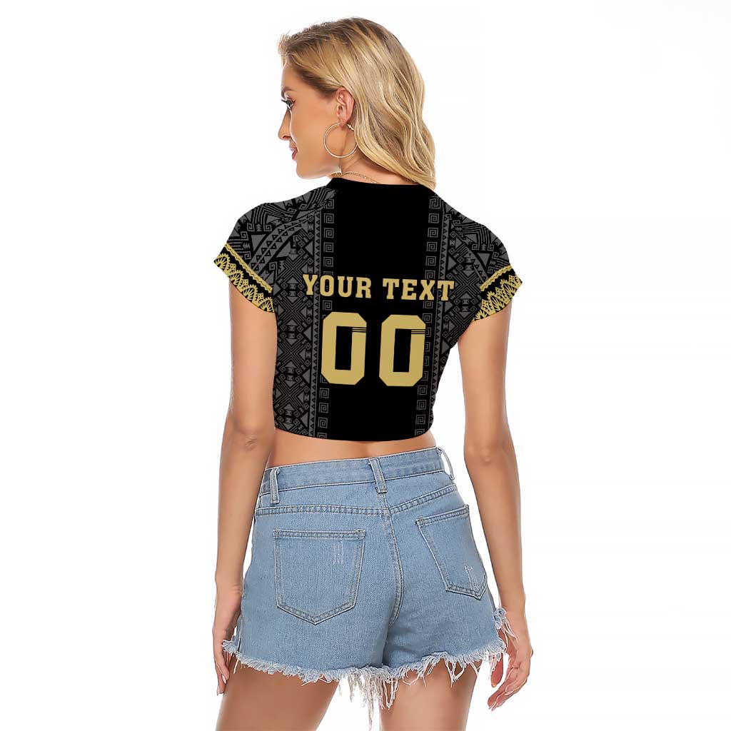 Custom Mexico Football Raglan Cropped T Shirt El Tri Aztec Pattern Back Version