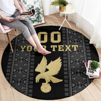Custom Mexico Football Round Carpet El Tri Aztec Pattern Back Version