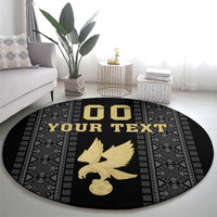 Custom Mexico Football Round Carpet El Tri Aztec Pattern Back Version