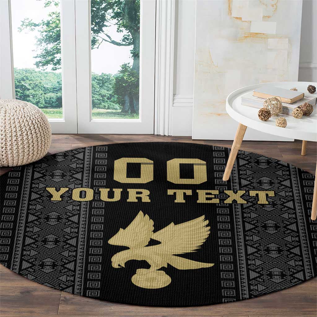 Custom Mexico Football Round Carpet El Tri Aztec Pattern Back Version