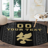 Custom Mexico Football Round Carpet El Tri Aztec Pattern Back Version