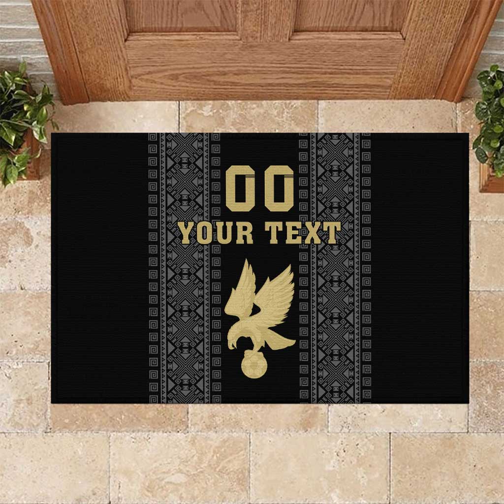 Custom Mexico Football Rubber Doormat El Tri Aztec Pattern Back Version