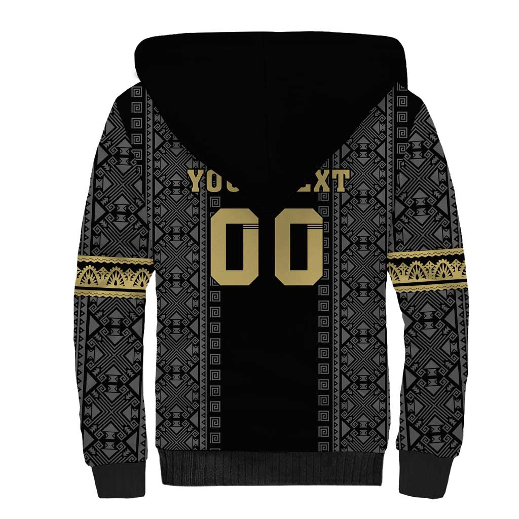 Custom Mexico Football Sherpa Hoodie El Tri Aztec Pattern Back Version