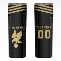 Custom Mexico Football Skinny Tumbler El Tri Aztec Pattern Back Version