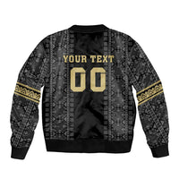 Custom Mexico Football Sleeve Zip Bomber Jacket El Tri Aztec Pattern Back Version