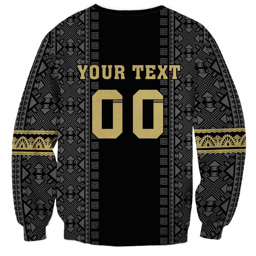 Custom Mexico Football Sweatshirt El Tri Aztec Pattern Back Version