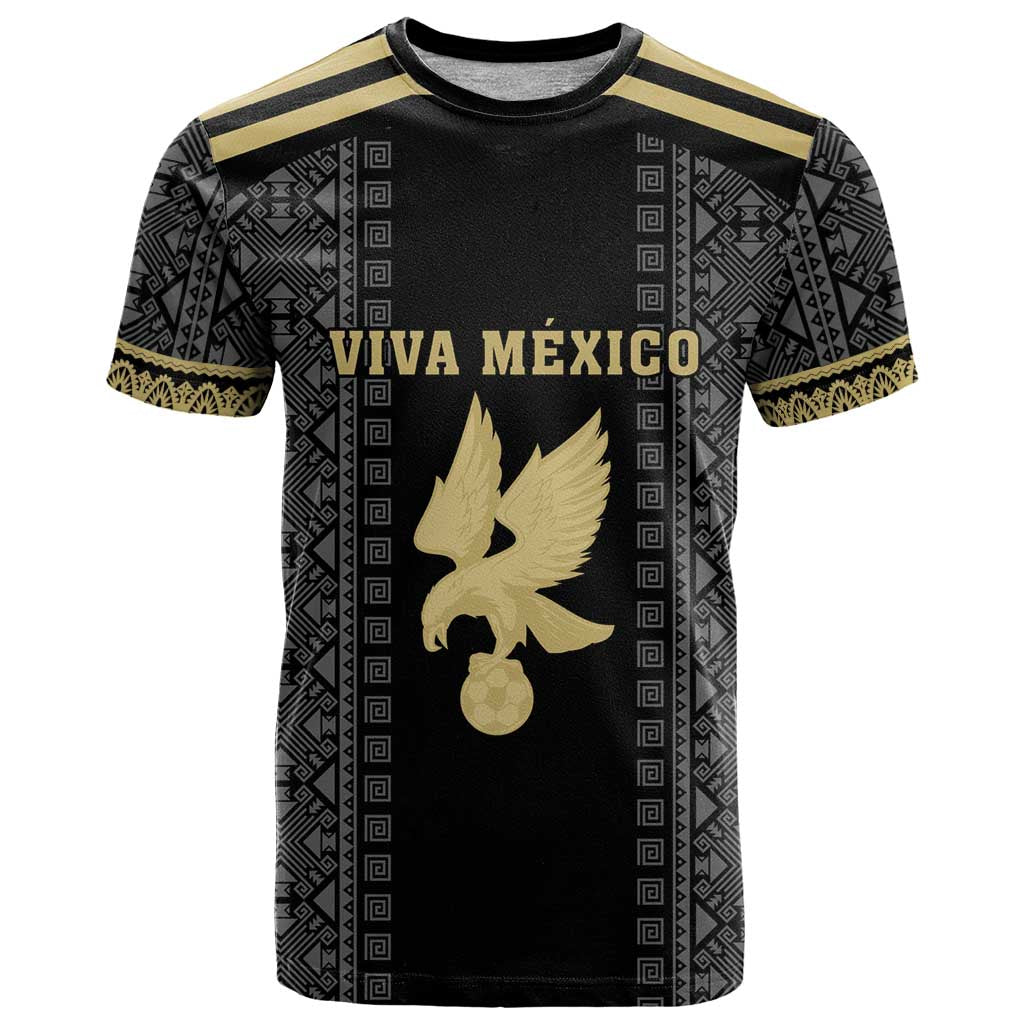 Custom Mexico Football T Shirt El Tri Aztec Pattern Back Version