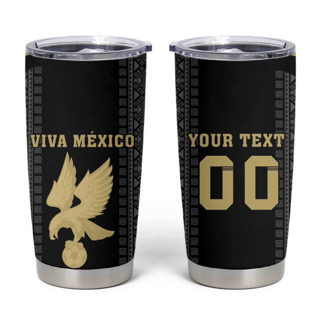 Custom Mexico Football Tumbler Cup El Tri Aztec Pattern Back Version