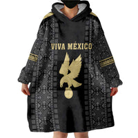 Custom Mexico Football Wearable Blanket Hoodie El Tri Aztec Pattern Back Version