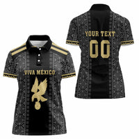 Custom Mexico Football Women Polo Shirt El Tri Aztec Pattern Back Version