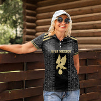 Custom Mexico Football Women Polo Shirt El Tri Aztec Pattern Back Version