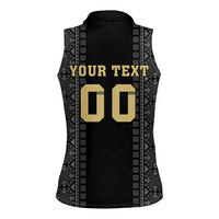 Custom Mexico Football Women Sleeveless Polo Shirt El Tri Aztec Pattern Back Version